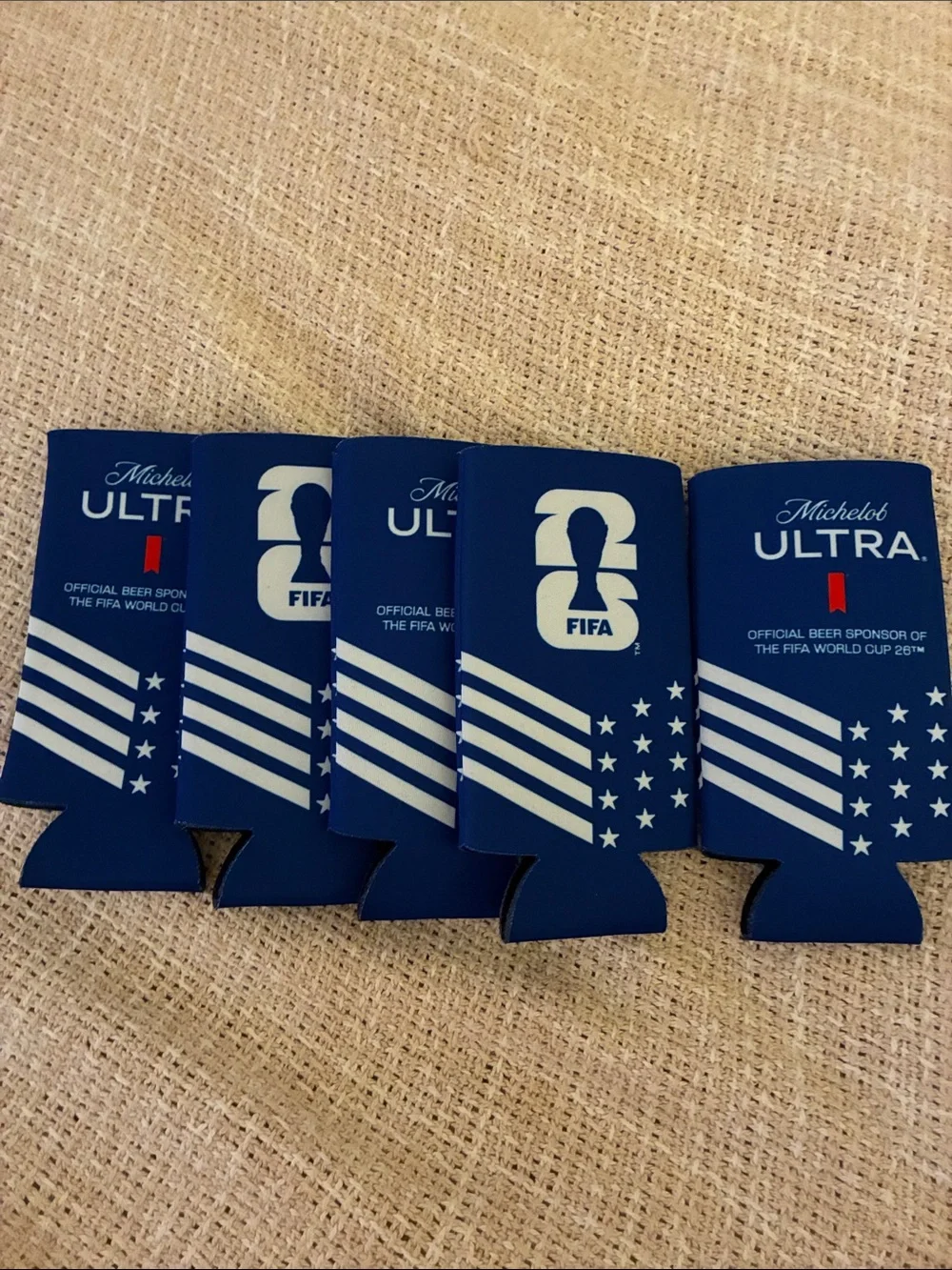 FIFA World Cup 2026 Michelob Ultra Blue Can Cooler Sleeve - Pack of 5